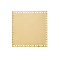 Kit 5 Placa Base Quadrada Cesto Fio de Malha Croche 35x35 Mdf Madeira