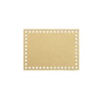 Kit 5 Placa Base Retangular Cesto Fio de Malha Croche 15x10 Mdf Madeira