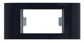 Kit 5 placa + bastidor 1 modulo embutir para moveis preto pezzi