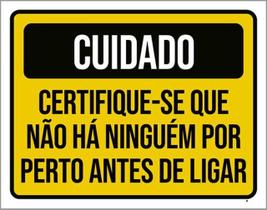 Kit 5 Placa Certifique-Se Há Ninguém Perto Antes Ligar36X46 Kit 5 Placa Certifique-Se Há Ninguém Perto Antes Ligar36X46