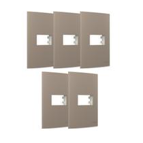 Kit 5 Placa com Suporte 4x2 1 Posto Sleek Argila Margirius Kit 5 Placa com Suporte 4x2 1 Posto Sleek Argila Margirius