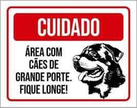 Kit 5 Placa Cuidado Área Cães Granporte Fique Longe36X46