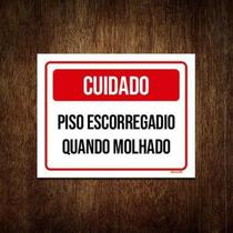 Kit 5 Placa Cuidado Piso Escorregadio Quando Molhado