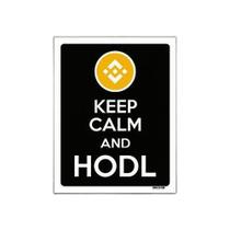 Kit 5 Placa Decoraçao - Keep Calm Hodl Hold Bnb