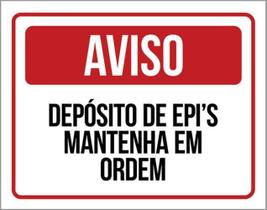 Kit 5 Placa Depósito Epi Mantenha Ordem Vermelho36X46