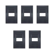 Kit 5 Placa/Espelho 4x2 1 Mod Liz Grafite Tramontina Kit 5 Placa/Espelho 4x2 1 Mod Liz Grafite Tramontina