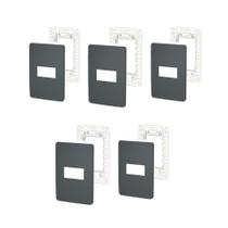 Kit 5 Placa/Espelho 4X2 1 Mod S730101294 Stellar Black Orion Kit 5 Placa/Espelho 4X2 1 Mod S730101294 Stellar Black Orion