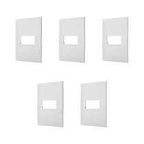 Kit 5 Placa/Espelho 4X2 1 Modulo Branco Pial Plus+ 618501BC+