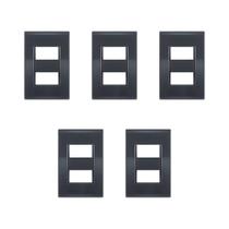 Kit 5 Placa/Espelho 4x2 2 Mod Liz Grafite Tramontina Kit 5 Placa/Espelho 4x2 2 Mod Liz Grafite Tramontina