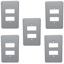 Kit 5 Placa Espelho 4x2 2 Posto Silentoque 8506 Cor Cinza
