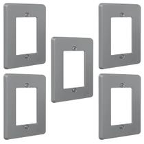 Kit 5 Placa Espelho 4x2 Cinza Silentoque 8503 Pial Kit 5 Placa Espelho 4x2 Cinza Silentoque 8503 Pial