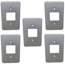 Kit 5 Placa Espelho 4x2 Silentoque 8502 Cinza 2 Postos Kit 5 Placa Espelho 4x2 Silentoque 8502 Cinza 2 Postos