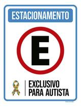 Kit 5 Placa Estacionamento Vaga Exclusiva Para Autista 36X46