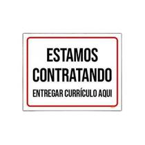 Kit 5 Placa Estamos Contratando Entregar Currículo Aqui