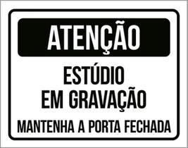 Kit 5 Placa Estúdio Gravação Mantenha Porta Fechada36X46
