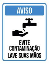 Kit 5 Placa Evite Contaminação Lave Suas Mãos ul36X46 Kit 5 Placa Evite Contaminação Lave Suas Mãos ul36X46
