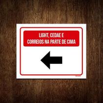 Kit 5 Placa Light Cedae Correios Parte De Cima Seta