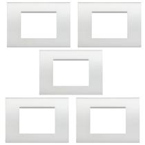 Kit 5 Placa Neutra 4x2 3 Postos Pial Living LNA4803BIF