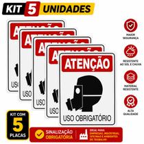 KIT 5 Placa OBRIGATORIO USO DE MASCARA INDUSTRIA SEGURANÇA KIT 5 Placa OBRIGATORIO USO DE MASCARA INDUSTRIA SEGURANÇA