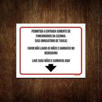 Kit 5 Placa Permitida Entrada Somente Funcionários Cozinha