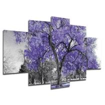 Kit 5 Placa Quadro Decorativo Árvore Cor 3D Borda infinita