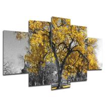 Kit 5 Placa Quadro Decorativo Árvore Cor 3D Borda infinita