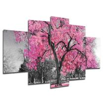 Kit 5 Placa Quadro Decorativo Árvore Cor 3D Borda infinita