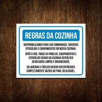 Kit 5 Placa Regras Da Cozinha Respeite Deixe Limpo