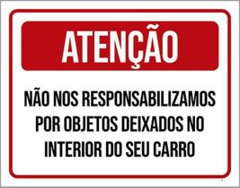 Kit 5 Placa Responsabilizamos Objetos Interior36X46 Kit 5 Placa Responsabilizamos Objetos Interior36X46