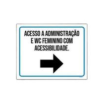 Kit 5 Placa Sinalização - Acesso Administração Wc Feminino