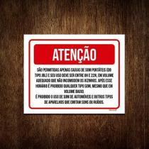 Kit 5 Placa Sinalização - Atenção Caixas De Som Portáteis