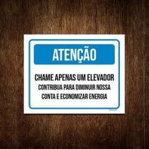 Kit 5 Placa Sinalização Atenção Chame Apenas Um Elevador