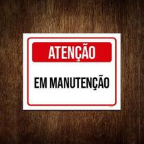 Kit 5 Placa Sinalização - Atenção Em Manutenção Ml3385