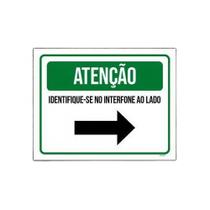 Kit 5 Placa Sinalização - Atenção Identifique-Se Interfone