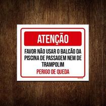 Kit 5 Placa Sinalização - Atenção Não Usar Balcão Piscina