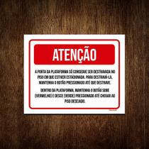 Kit 5 Placa Sinalização - Atenção Porta Plataforma - Sinalizo