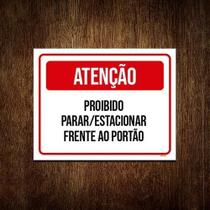 Kit 5 Placa Sinalização - Atenção Proibido Parar Estacionar