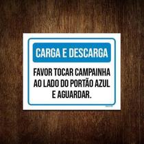 Kit 5 Placa Sinalização - Carga Descarga Tocar Campainha