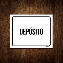 Kit 5 Placa Sinalização - Depósito Preto