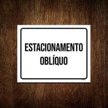 Kit 5 Placa Sinalização - Estacionamento Oblíquo