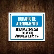 Kit 5 Placa Sinalização - Horário Atendimento Segunda Sexta