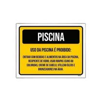 Kit 5 Placa Sinalização - Piscina Uso Da Piscina Proibido