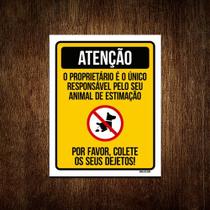 Kit 5 Placa Sinalização - Por Favor Colete Dejetos De Cão