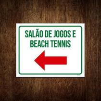 Kit 5 Placa Sinalização - Salão De Jogos E Beach Tennis