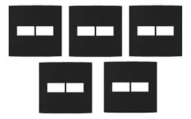 Kit 5 Placa Tomada 4x4 2 Postos Horizontal Ebony Sleek