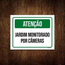 Kit 5 Placaatenção Jardim Monitorado Por Câmeras