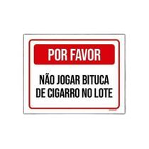 Kit 5 Placapor Favor Não Jogar Bituca Cigarro Lote