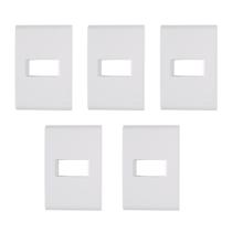 Kit 5 Placas 4x2 1 Postos Afastados Tramontina Liz Branca