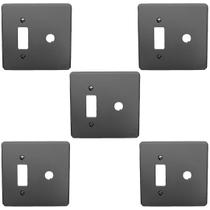 Kit 5 Placas 4x4 1 Tecla + Saída de Fio Cinza Pial 8581 Kit 5 Placas 4x4 1 Tecla + Saída de Fio Cinza Pial 8581