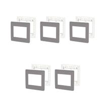 Kit 5 Placas 4X4 6 Mód S730203224 Axis Grey Orion Schneider